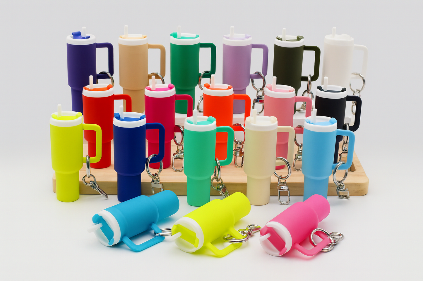 Solid Color Tumbler Keychains