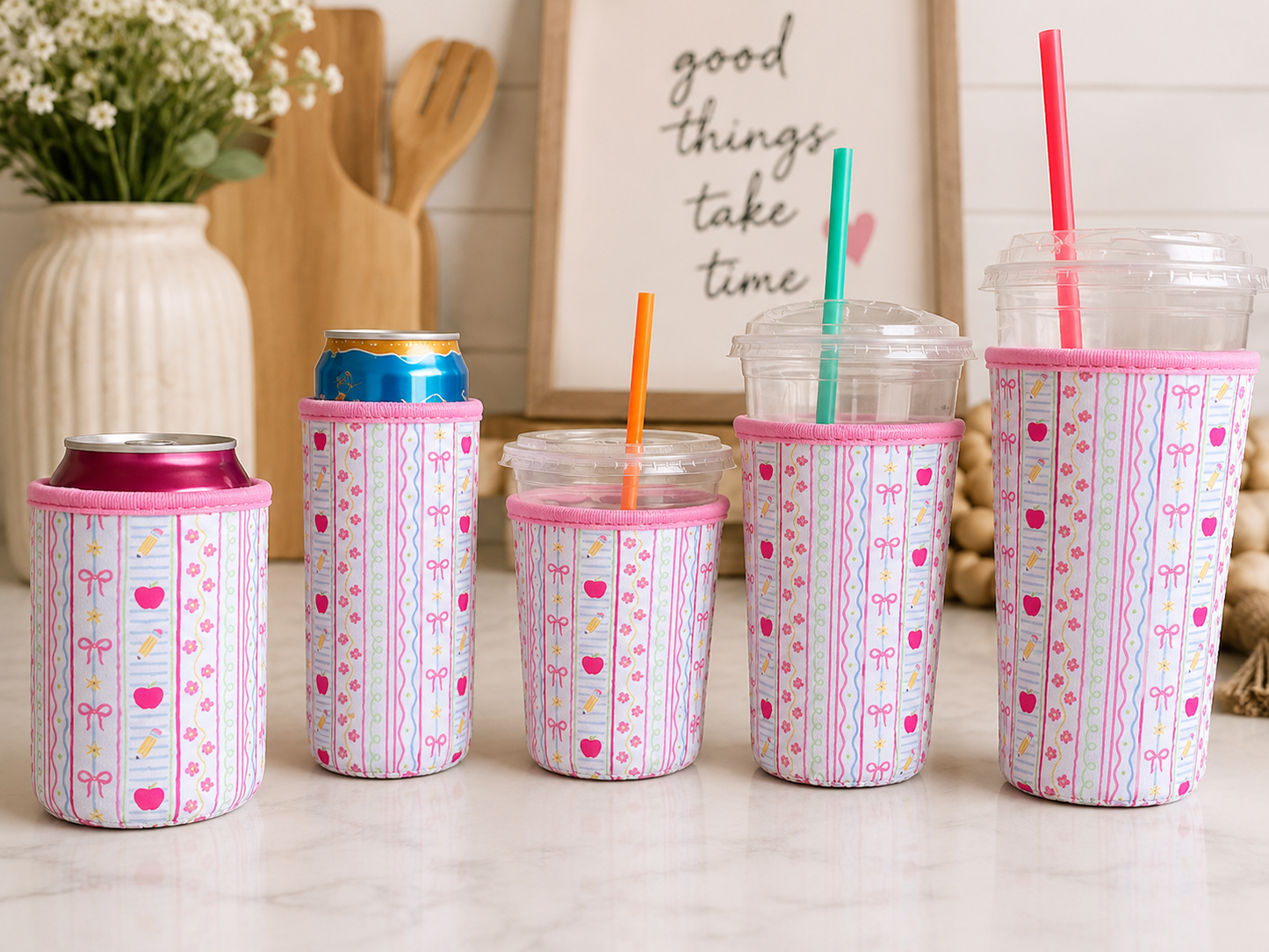 Preppy Teacher Drink Koozie | Multiple Sizes Available