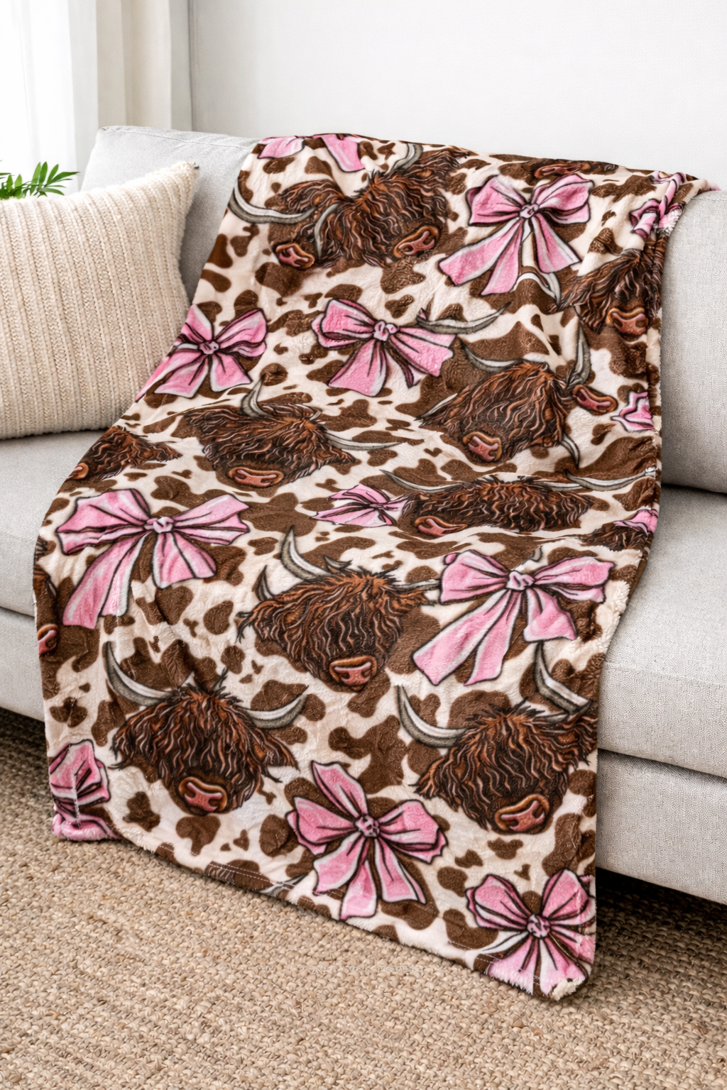 Highland Cow Fuzzy Blankets