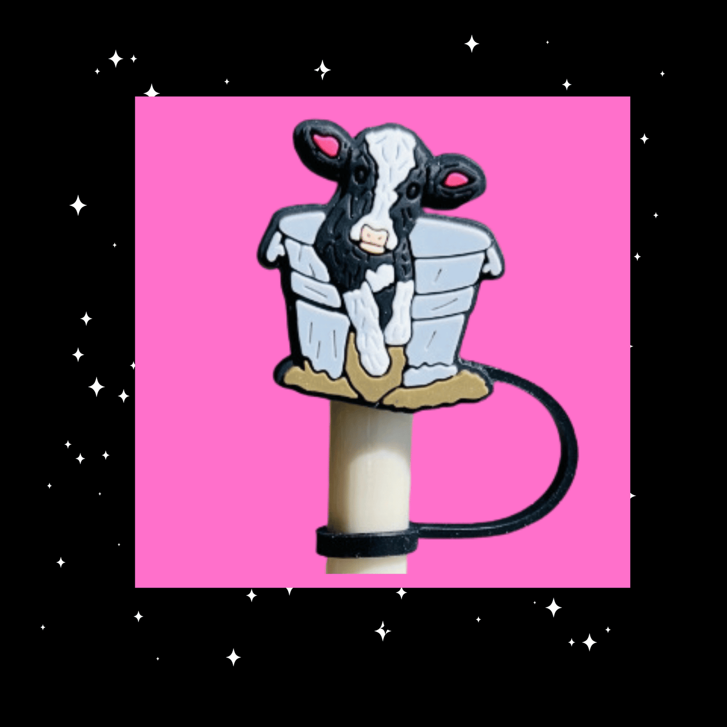 Animals in Bucket Straw Topper