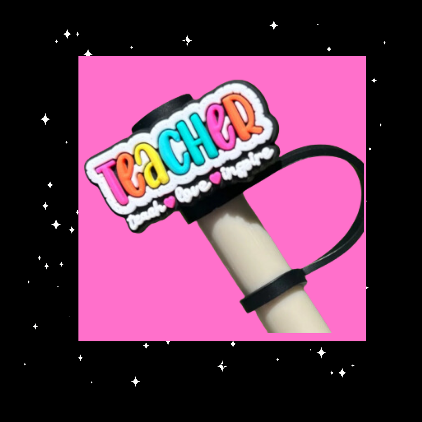 Teacher Straw Toppers