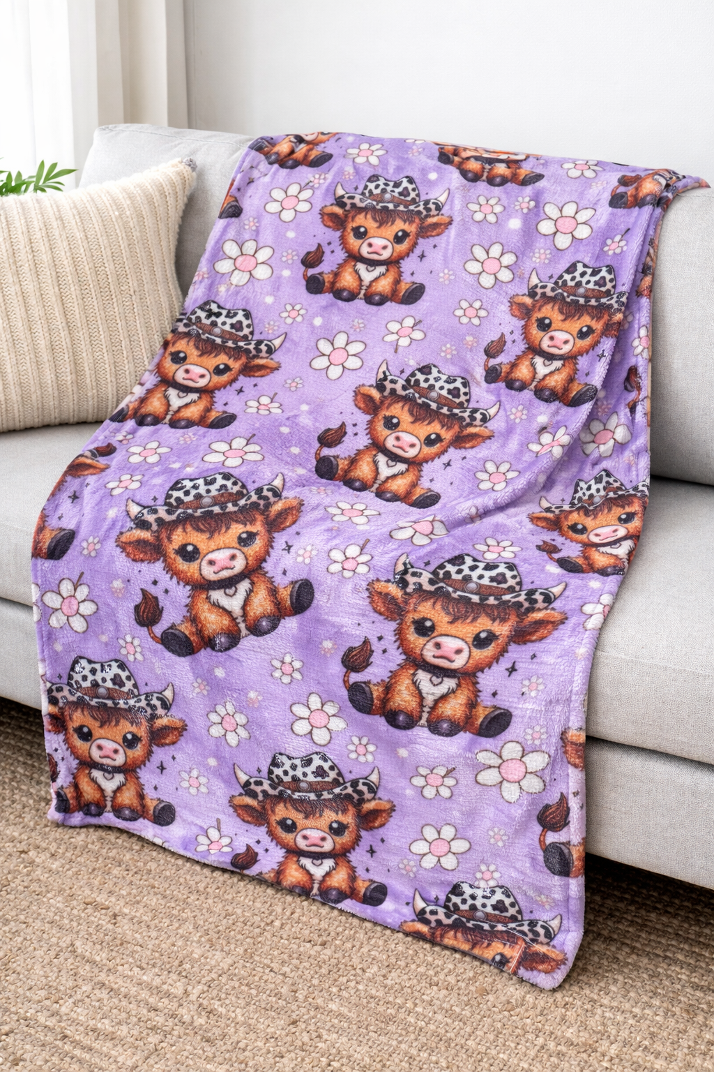 Highland Cow Fuzzy Blankets