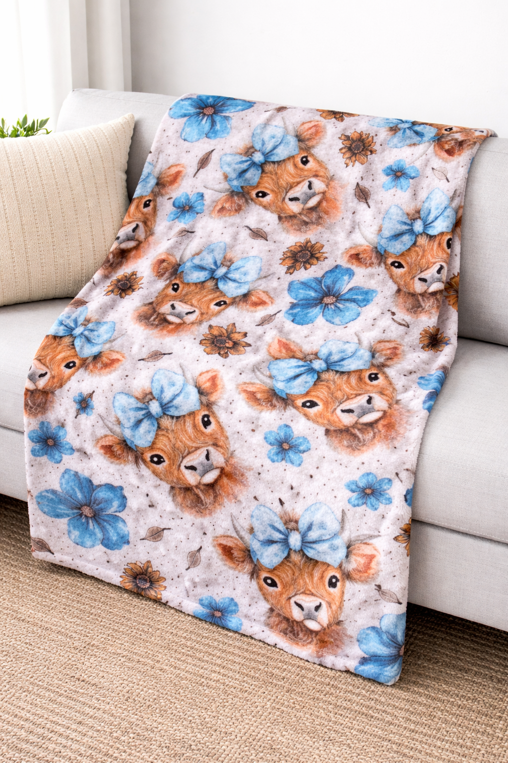 Highland Cow Fuzzy Blankets