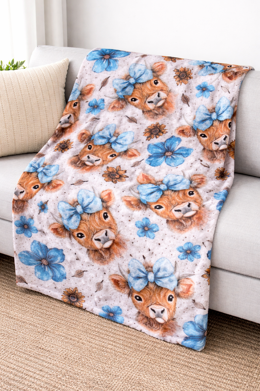 Highland Cow Fuzzy Blankets