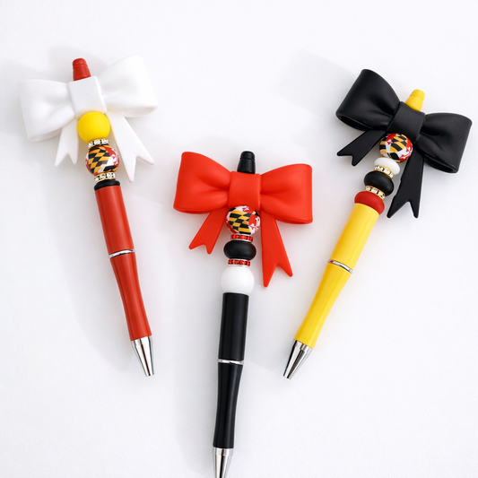 3D Bow Maryland Themed Beadable Pen