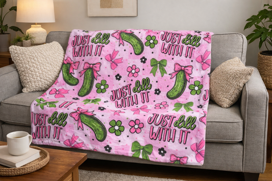 Pickle Themed Fuzzy Blanket