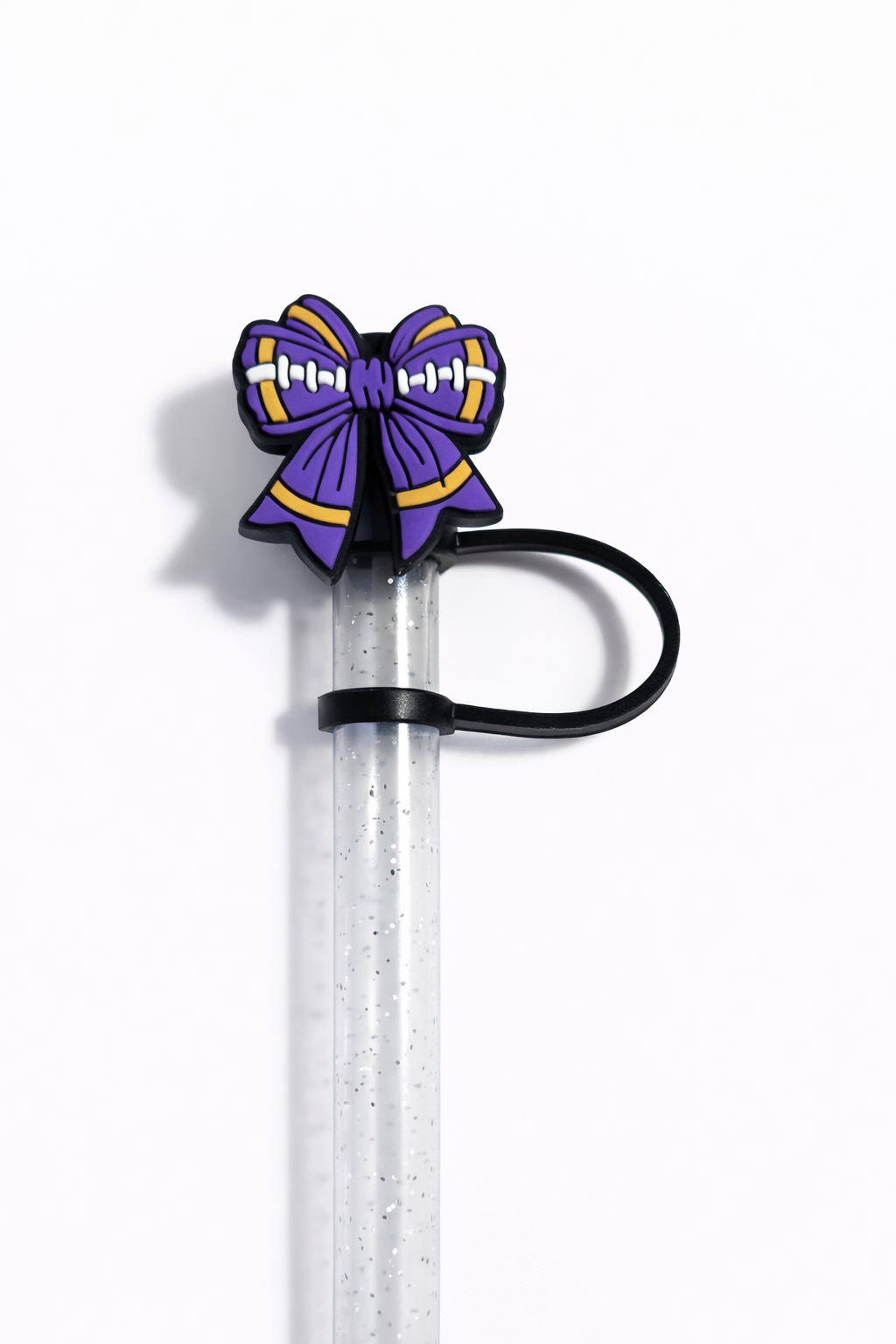 Football Bow 10mm Straw Topper