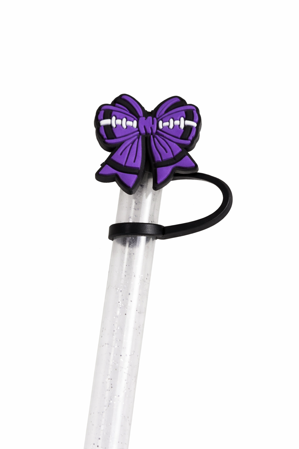 Football Bow 10mm Straw Topper