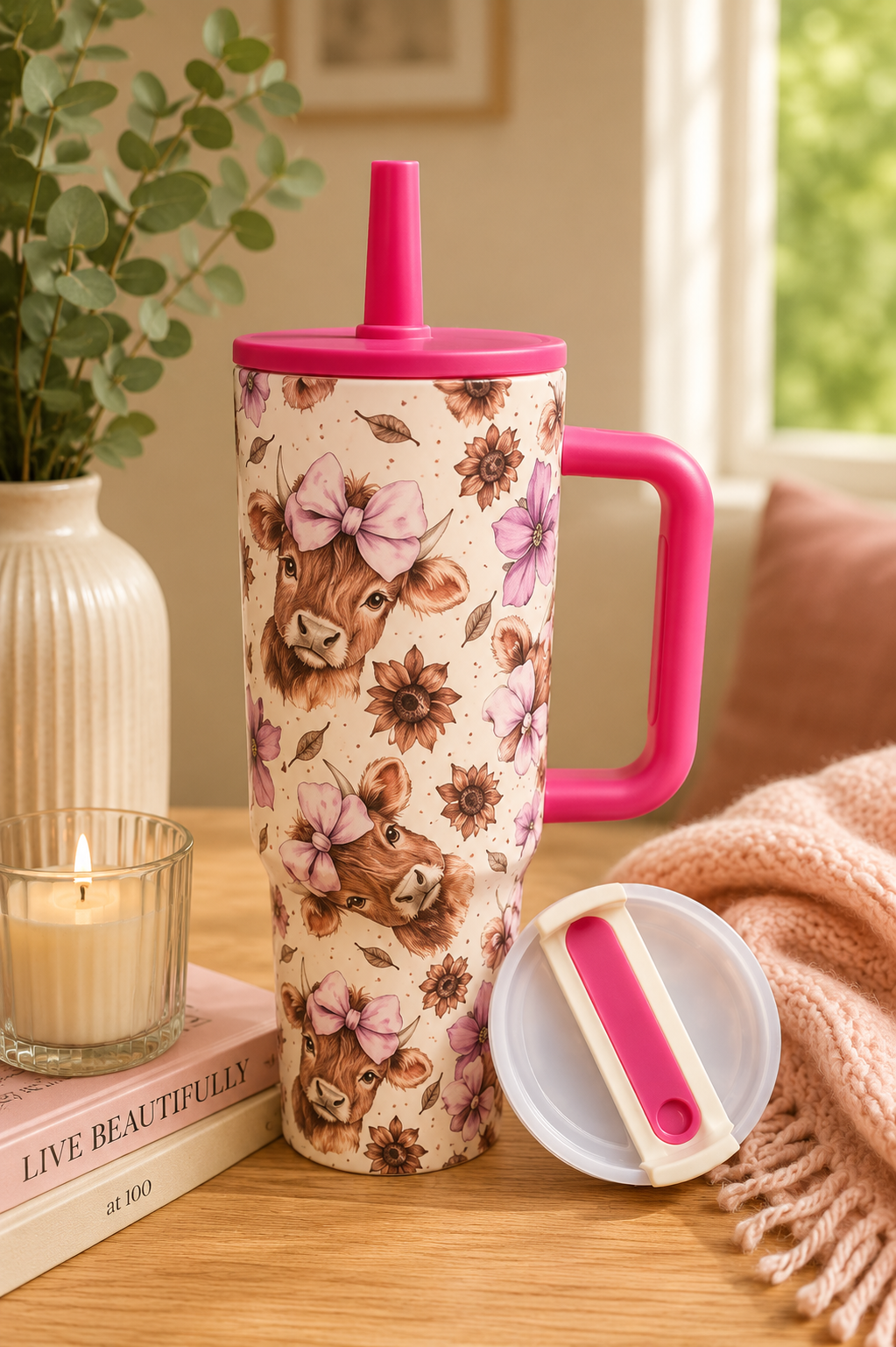 Highland Cow Bows 40oz Tumblers